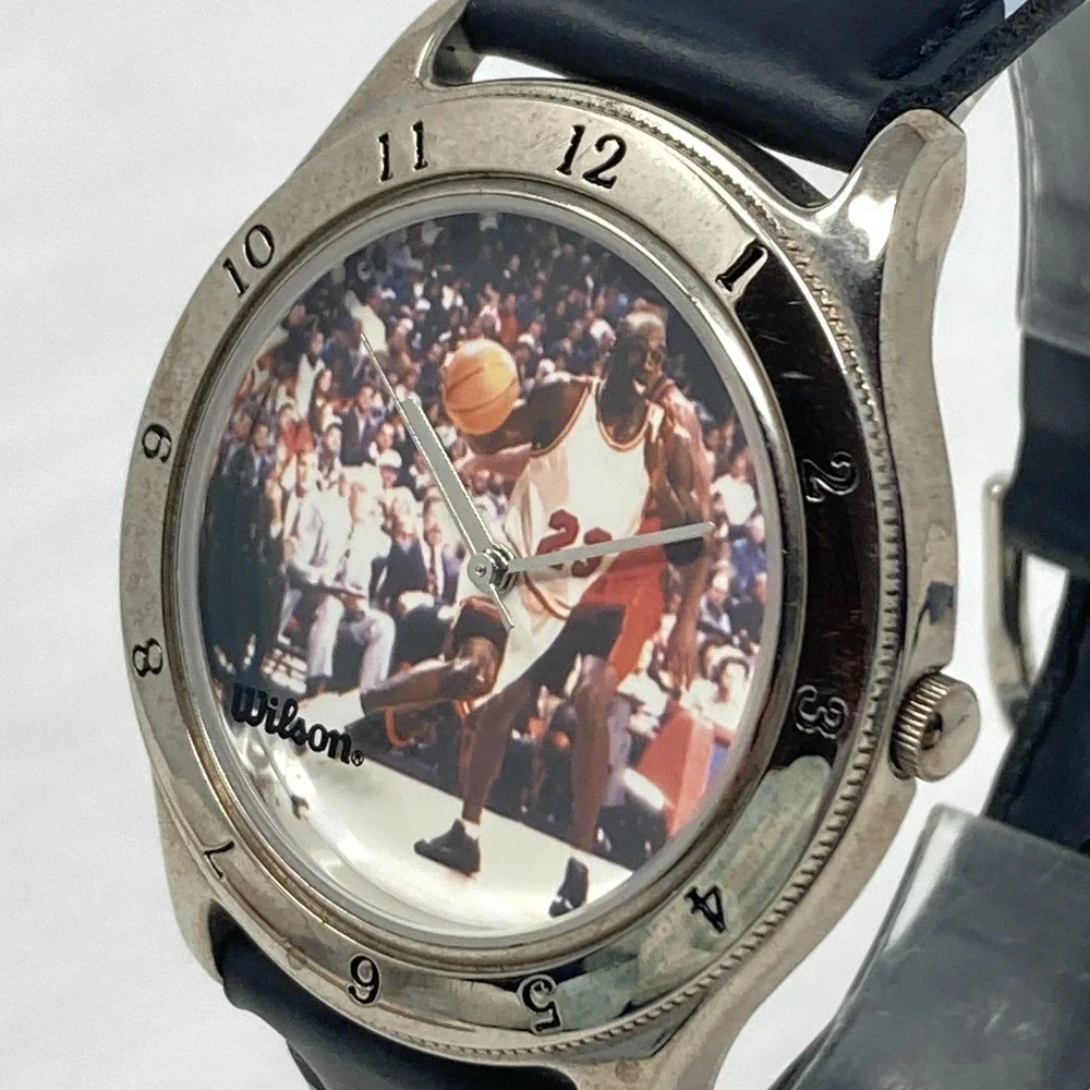 Vintage Wilson Michael Jordan Watch Men 39mm Silver Tone #23 New Battery